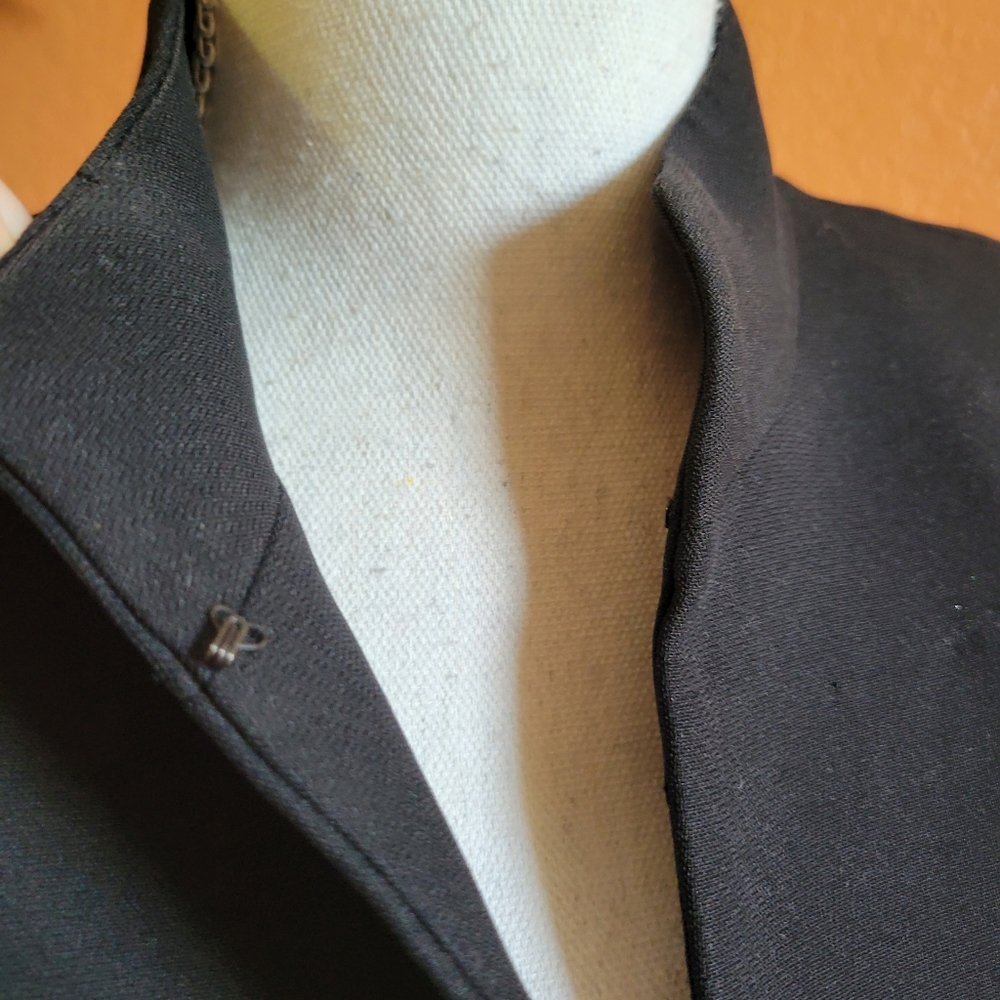 Tahari Arthur S Levine Black Jacket Blazer Open Front Mock Collar 10 - Picture 4 of 16